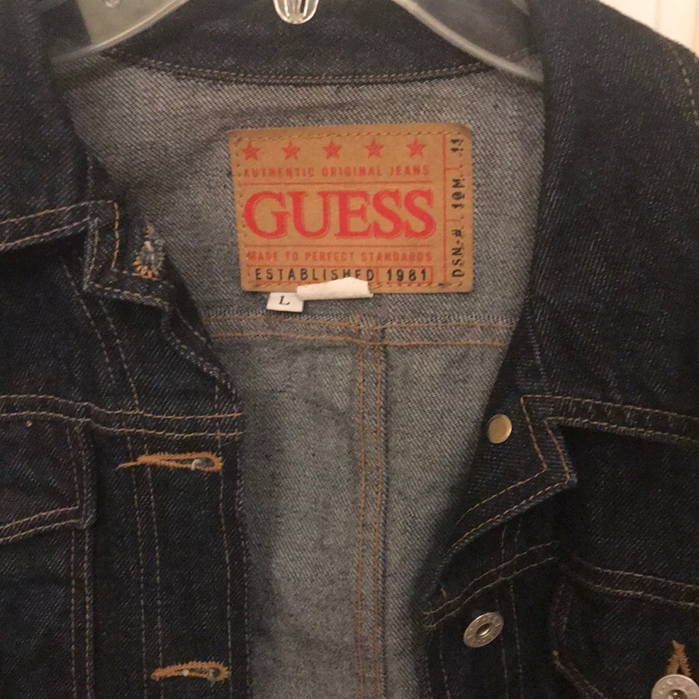Guess jean jacket “L”